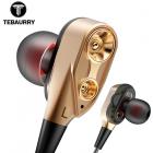 TEBAURRY Double Unit Drive In Ear Earphone Bass Subwoofer Earphone for